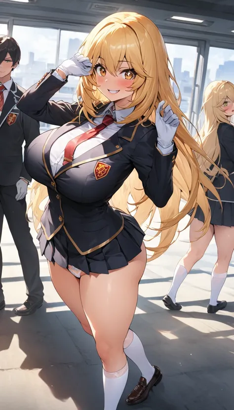 Ultra-high definition image quality、beautiful girl、Shokuhou Misaki、high school girl、A Certain Scientific Railgun 、Blazer Uniform、Short pleated skirt、Sparkling eyes、Sparkling eyes、Schoolyard、Highest quality,Big Ass、Thick thighs、Big Breasts 、Stand with your ...