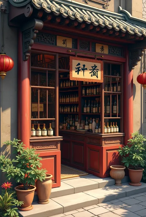 Wine shop, Song Dynasty, China, small shop,on a busy street