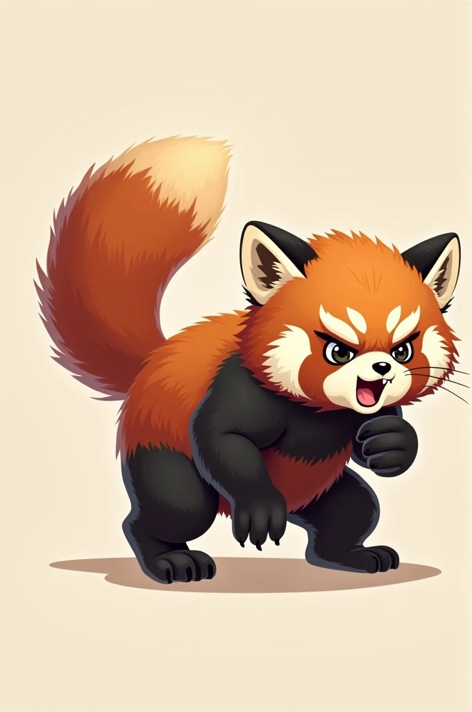 Cute Red panda in attack mode