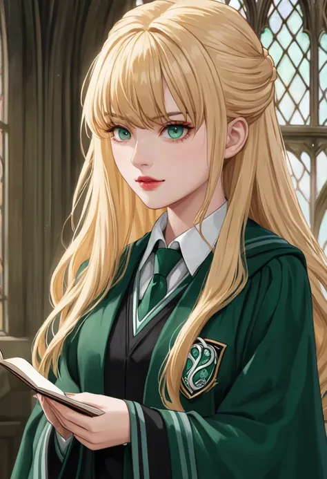 Mavis Vermilion with Blonde Hair in Slytherin