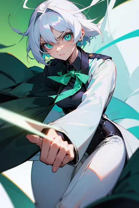 Detective Conan is a girl from the American FBA police with straight white hair and beautiful emerald eyes and she is on a mission