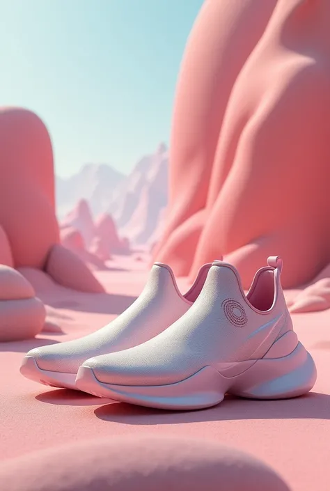 A nimbus shoes cute and futuristic. Make the shoes not invented yet.