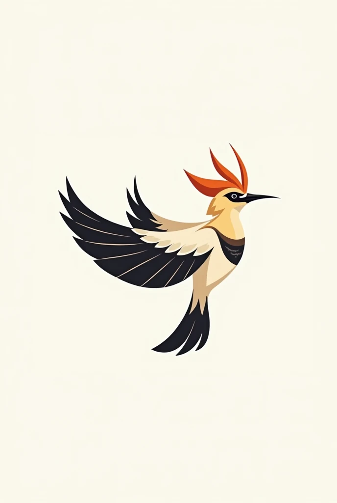 Hoopoe flying logo