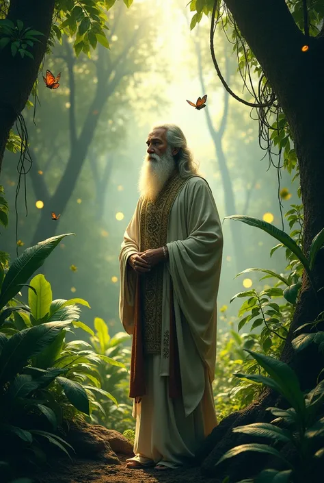 Man looks sacred in jungle 