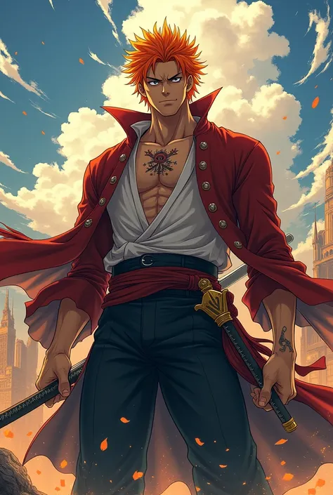 Create an anime character inspired by Shanks and Ichigo 