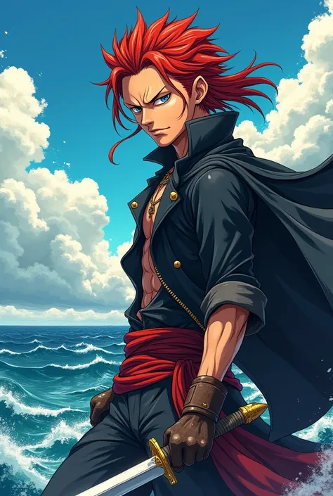 Create an anime character inspired by Shanks 