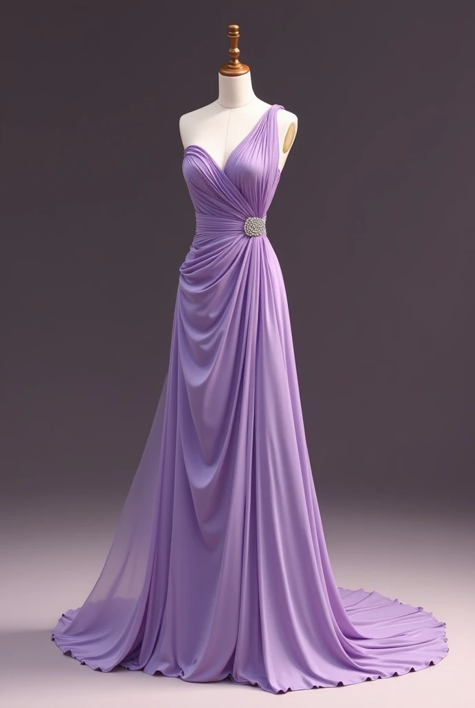 One shoulder lilac dinner dress
