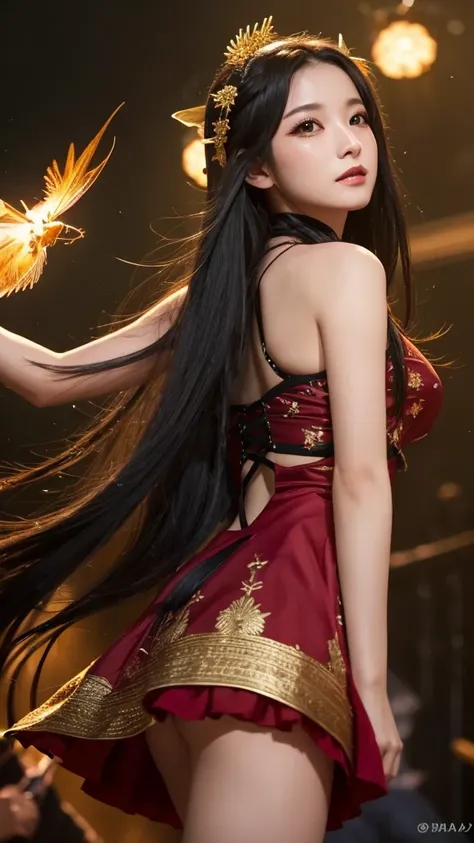 masterpiece, 最high quality, night, stream, firefly, Long black hair, woman, performer, 神秘的なfireflyが飛んでいる, high quality, Beautiful graphics, Attention to detail,