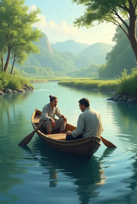 In one boat there was a boatman and an educated man