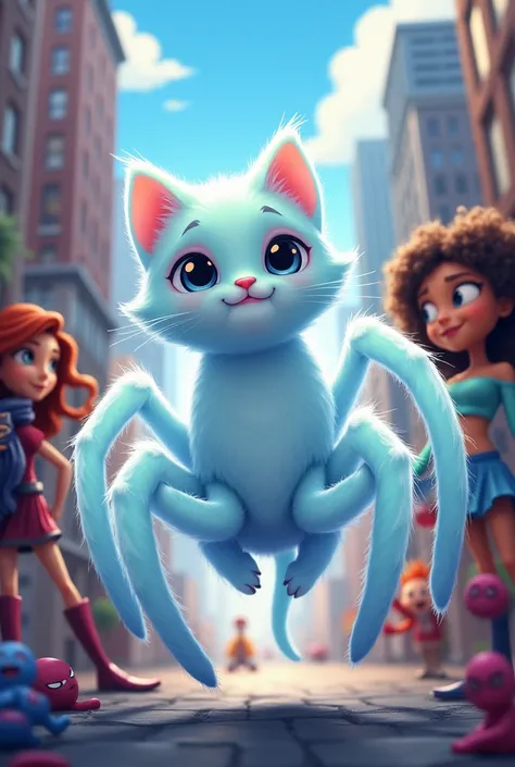 Cute cat as ghost spider in spiderman with amazing friends