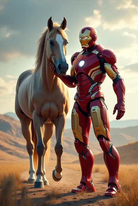 Iron man and horse 