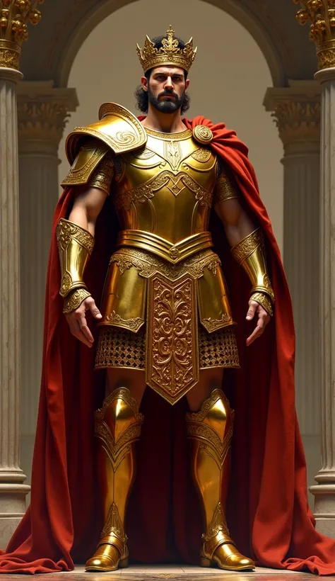 Roman king wearing golden armor