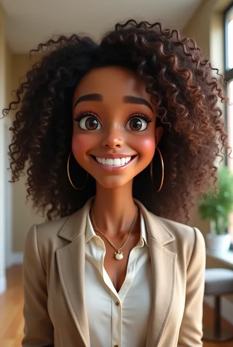 A white councilwoman with big brown curly hair big white funko