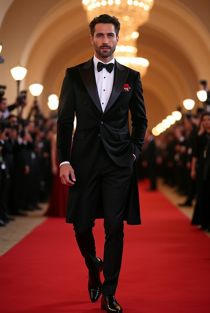 Argentinas Handsome Actor at Met Gala Red Carpet Full Body, (Ultra HD))