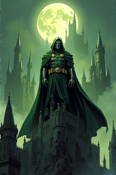 Made a comic character Dr doom.
Standing on the castle and looking Forward.