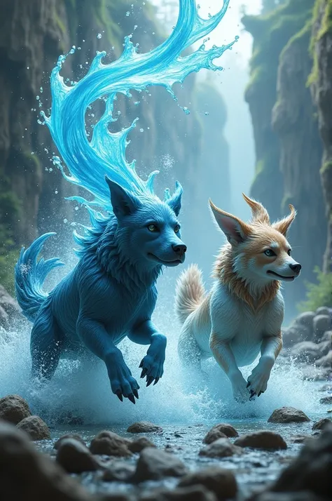 Make the fire dogs turn into the earth dogs to win by water ball status