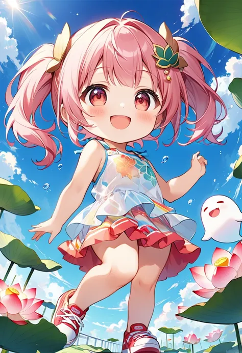 ((One Girl))、((Chibi Girl:1.5))、Kindergarten student、Highest quality、High resolution、Detailed Background、Beautiful face in every detail、Anatomically correct、Detailed facial expressions、fine grain、((full body, from below:1.3, looking away:1.5)), break　Cute ...