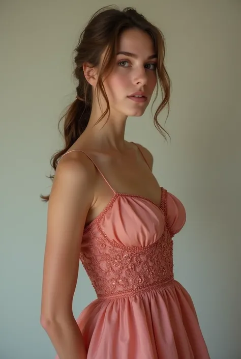 Girl with high breast and half dress 