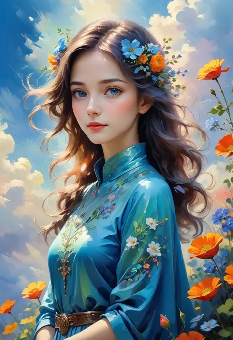 Diverse styles, Detailed scenario, A strange turn, Unique visual effects, cloud, and flowers, Abstract, Surrealism &References;Painted Light&References;, Пастельные Thatна, Individual items, Fresh color, Soft lighting, Thick ink shadow, Detailed and comple...