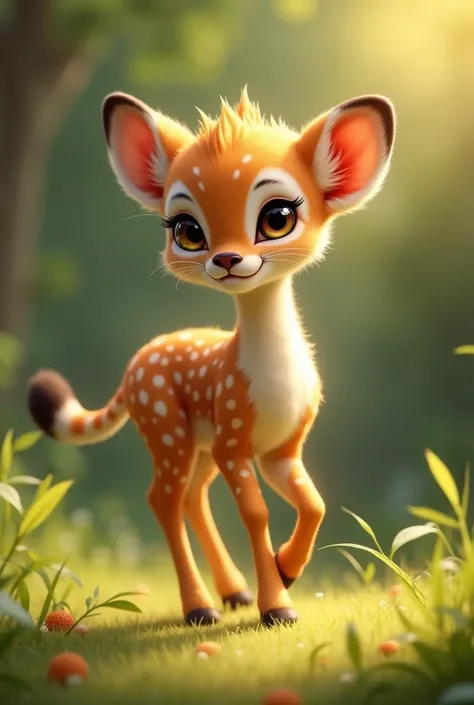 New cute creature with the fusion of Cheetah Cub and Gazelle Fawn