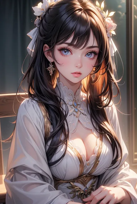 best quality:1.5),(ultra-detailed:1.5), ((masterpiece)), ((best quality)), (high resolution), (illustration), (an extremely delicate and beautiful), (ultra detailed beautiful face and eyes),   1girl, leaning forward sharp focus, ray tracing, 1girl, silky h...