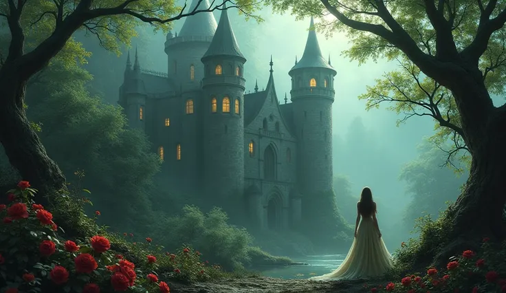 With the princess cursed, the entire kingdom fell into despair. Sylphina, the third fae, in an effort to protect the realm from grief, cast a spell over the castle and its inhabitants, putting them all to sleep alongside Aurora. Vines of thorny roses began...