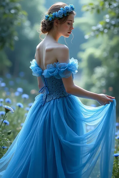 A blue rose dress 