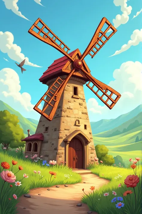 Create a windmill in the shape of a drawing