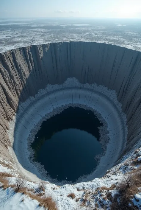 The Batagaika Crater, located in Siberia, Russia, is the worlds largest permafrost crater. It is also known as the "Gateway to the Underworld." The crater is approximately 1 kilometer wide and 100 meters deep, and it is expanding rapidly every year.