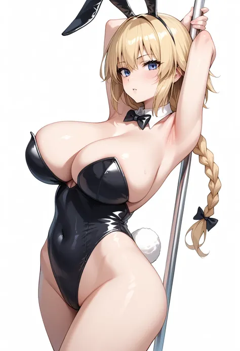 score_9, score_8_up, score_7_up, source_anime BREAK,  (1girl, solo),
1girl:Jeanne, Long hair, blonde hair, Center stripe Two, small braids that join at the back Rest of the hair loose, blue eyes, Big breast, curvy, wide hips,
"Break",
, (huge breasts:1.2) ...