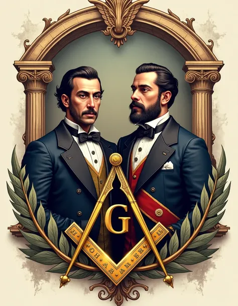 Simon Bolivar and Francisco de Miranda Masonic logo 