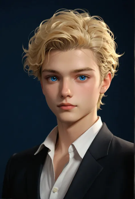 a man, in a dynamic pose wearing an expensive and fashionable outfit blonde hair sharp blue eye, designed by Gucci::3, tumblr, inspired by Yanjun Cheng style, digital art, internet boy lofi meme, trend in dezeen, catalog photo, 3 d render beeple, rhads and...