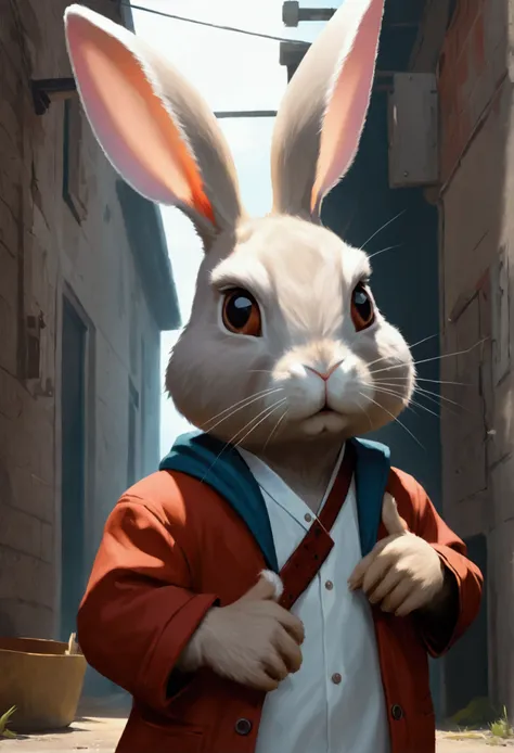 can you make rabbit in a style of thug life, rebellions little rabbit