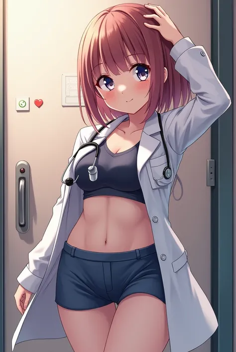  anime girl doctor short skirt sex hdr  her tits are open