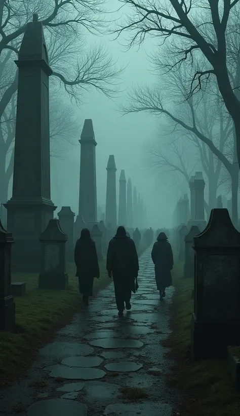 People roaming around in cemetery  confused to find the way 