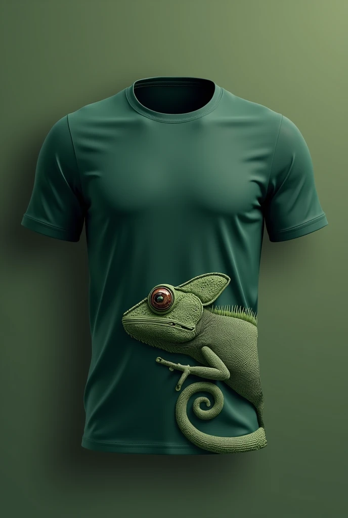 Dry fit t-shirt with chameleon mascot and runners with space for name.
 Dark green shirt without image pollution and containing the information above
