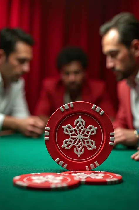 Red team poker sur un jeton de poker 