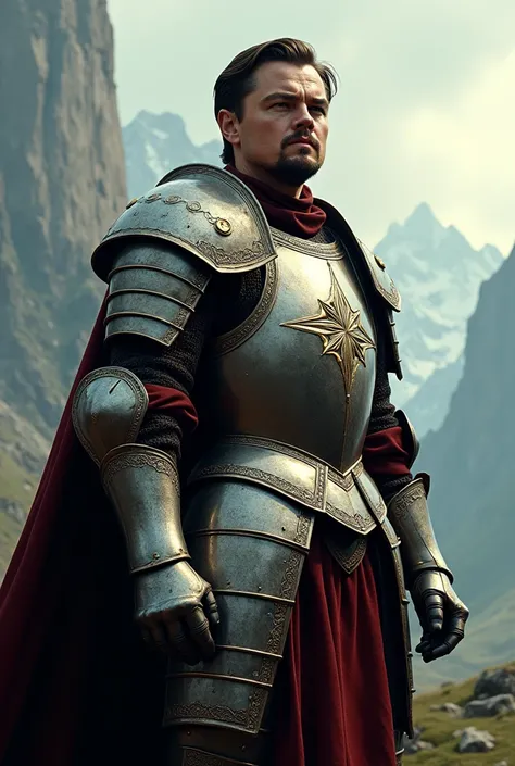 Leonardo Dicaprio dressed in armor 