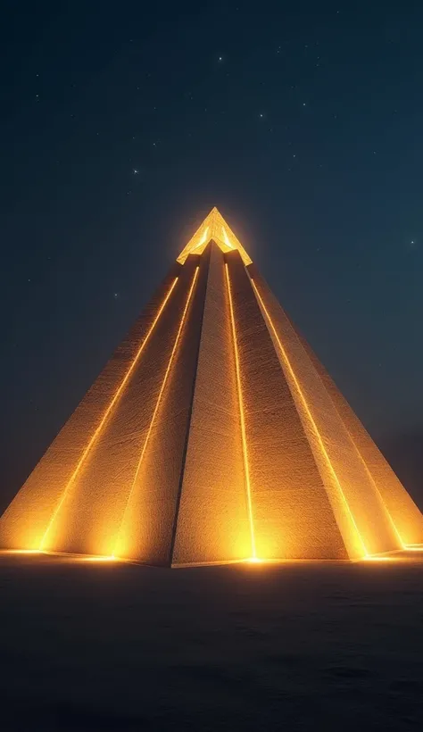 An illuminated pyramid 