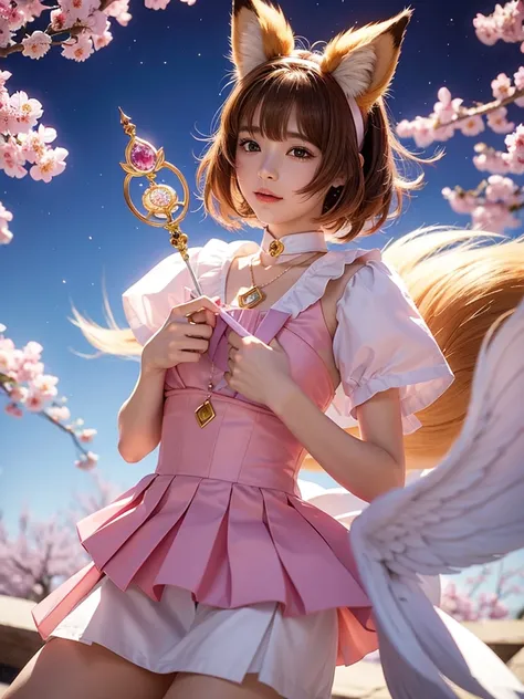 Sakura card captor wearing a fox fantasy.