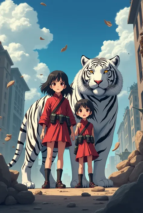 2 girls and a white tiger in war , アニメ