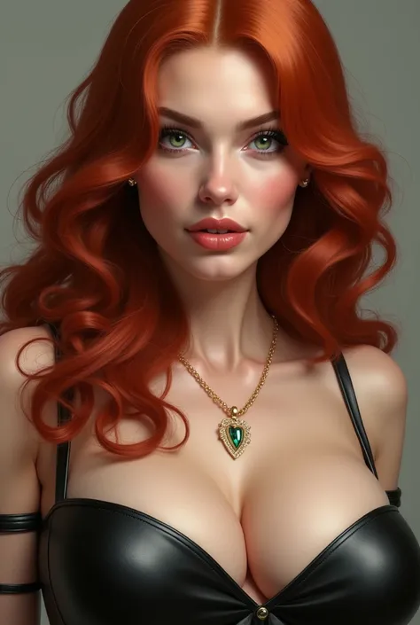 Realistic busty redhead