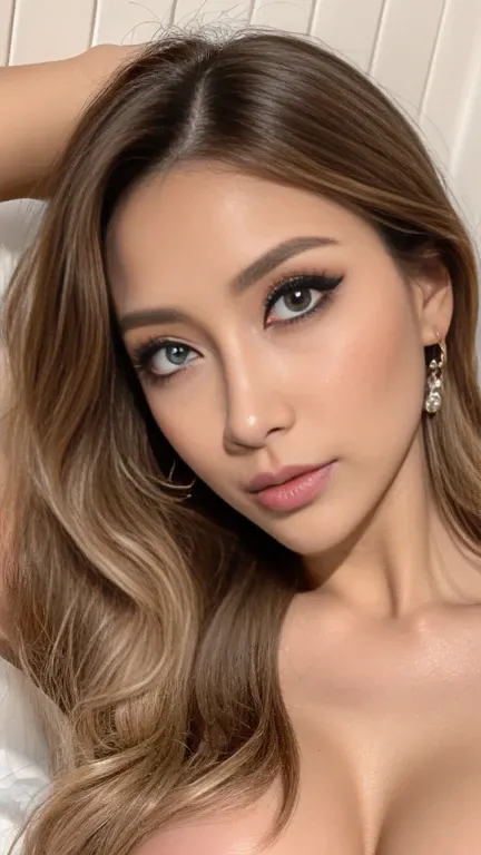 (Highest quality、8k、Award-winning works、Ultra-high resolution)、One beautiful woman、(blonde:1.1)、Bright color contacts、Perfect Makeup、Bright and shiny lipstick、(Very heavy makeup:1.2)、(Deep pink around the eyes:1.1)、Beautiful bright eyeshadow、Heavy makeup a...