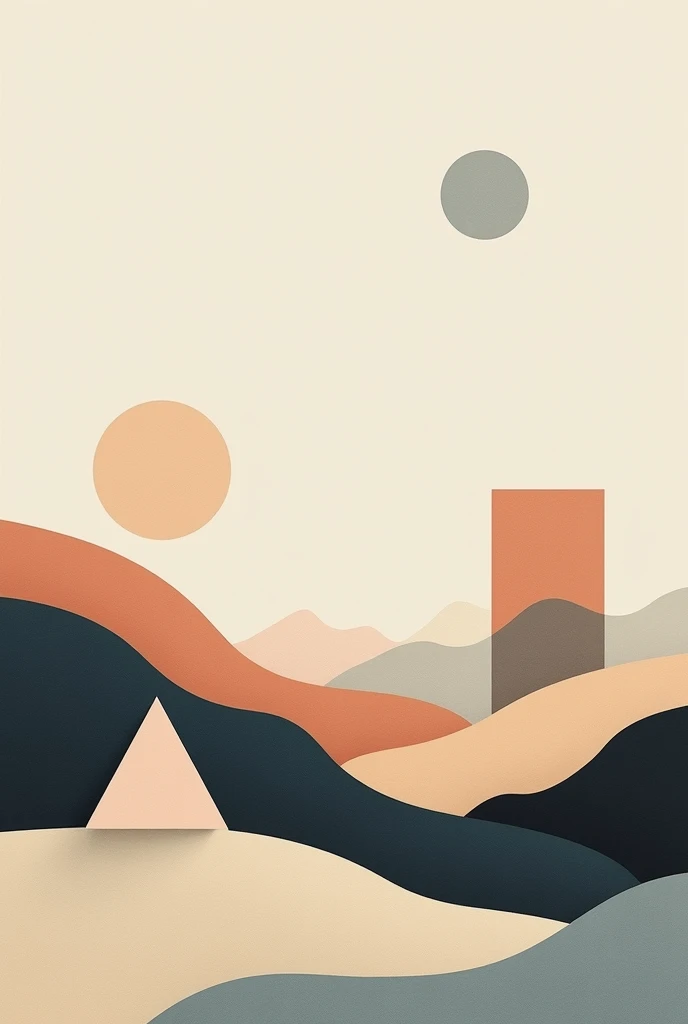 landscape painting geometric figures