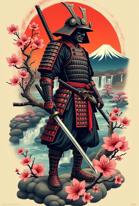 Can you created a tatto full arm based on anime Japan culture samurai