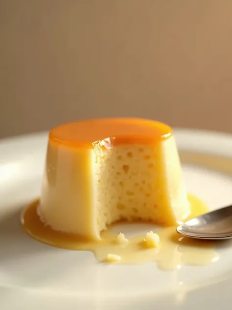 a close up of the half-screen pudding on the table