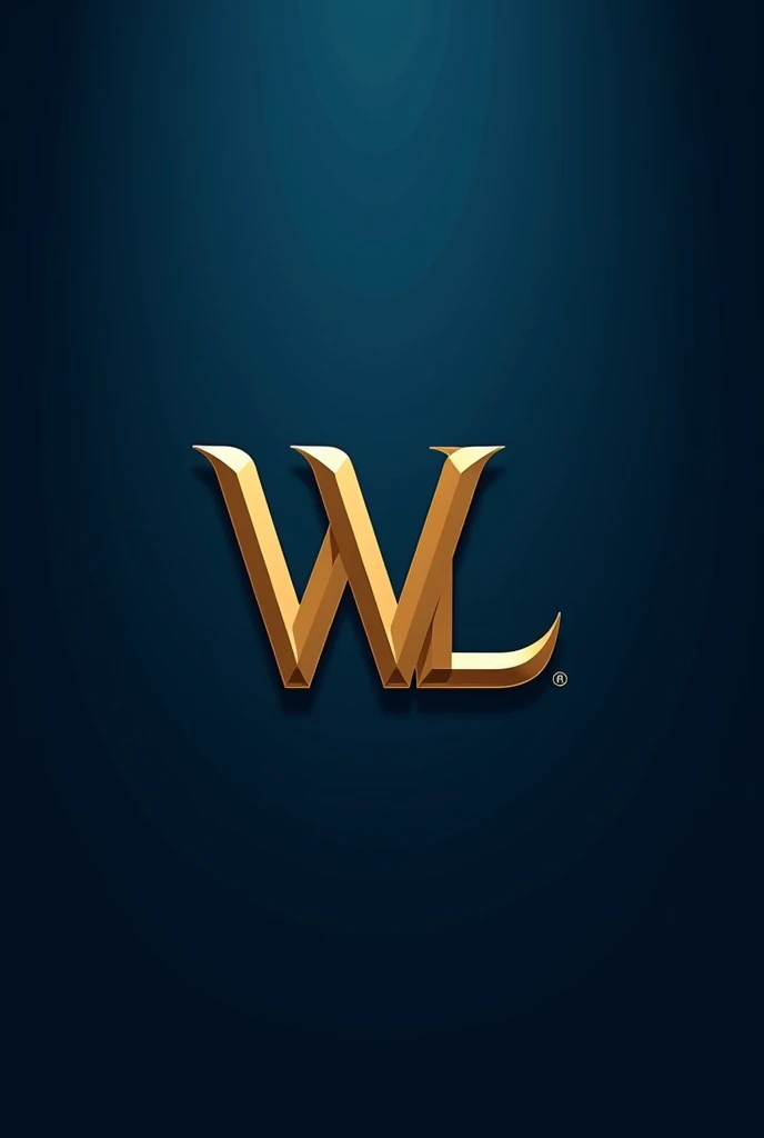 create a WL logo with special fonts with a blue background and gold letters for finance with the letters separated