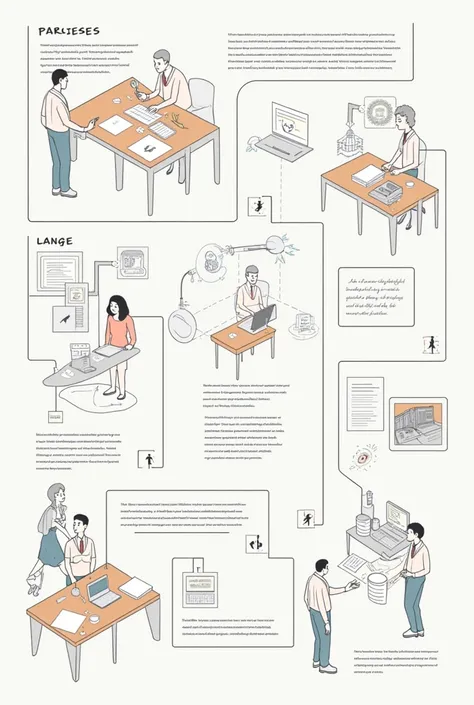 procedure manual, set to a work audit in a drawing-like image 