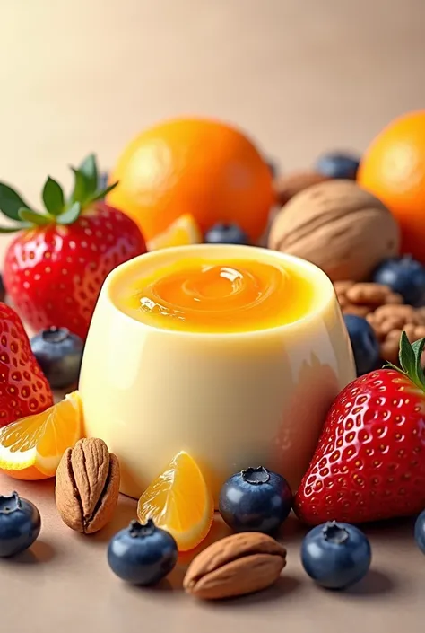 custard mixed fruits nuts