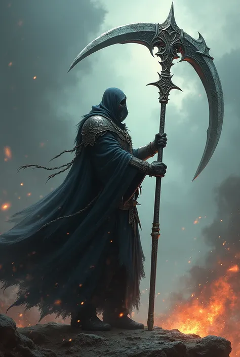 A combat scythe with a long blade that commands respect on the battlefield. 